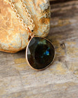 Labradorite Pendant Necklace | Stainless Steel 2