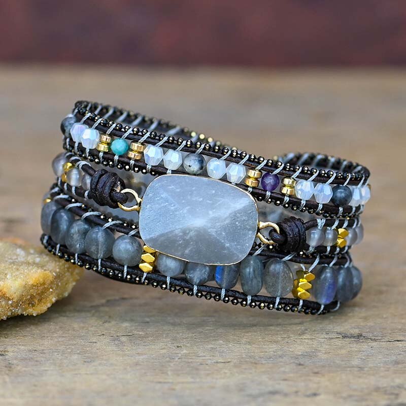 Labradorite Protection Wrap Bracelet | Natural Stone 0