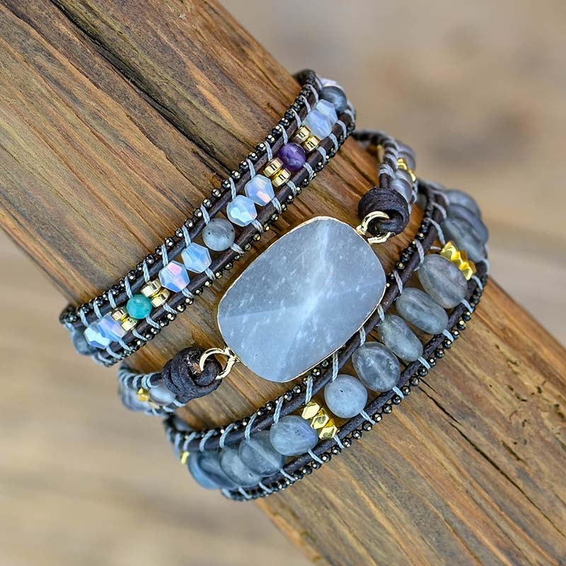 Labradorite Protection Wrap Bracelet | Natural Stone 1