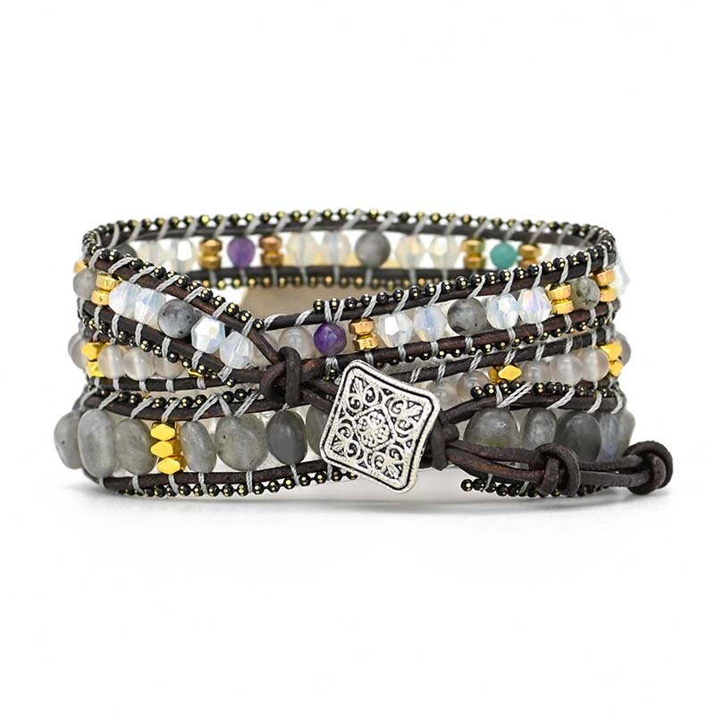 Labradorite Protection Wrap Bracelet | Natural Stone 5