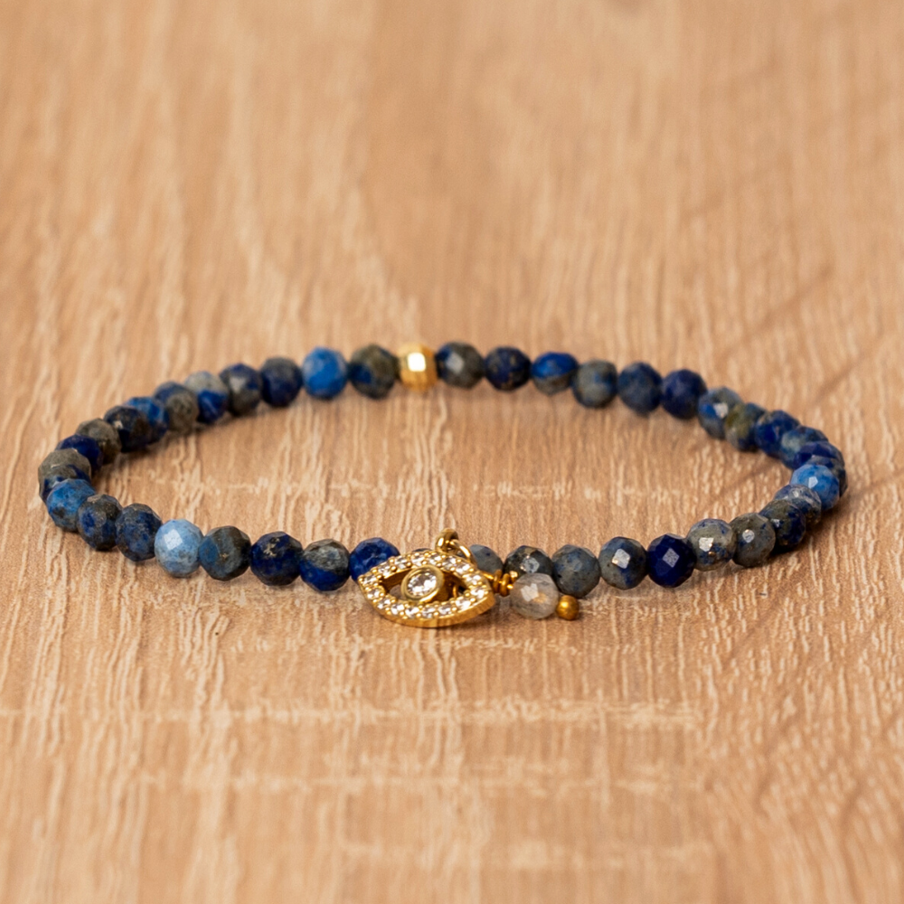 Lapis Lazuli Evil Eye Bracelet | Stainless Steel 0