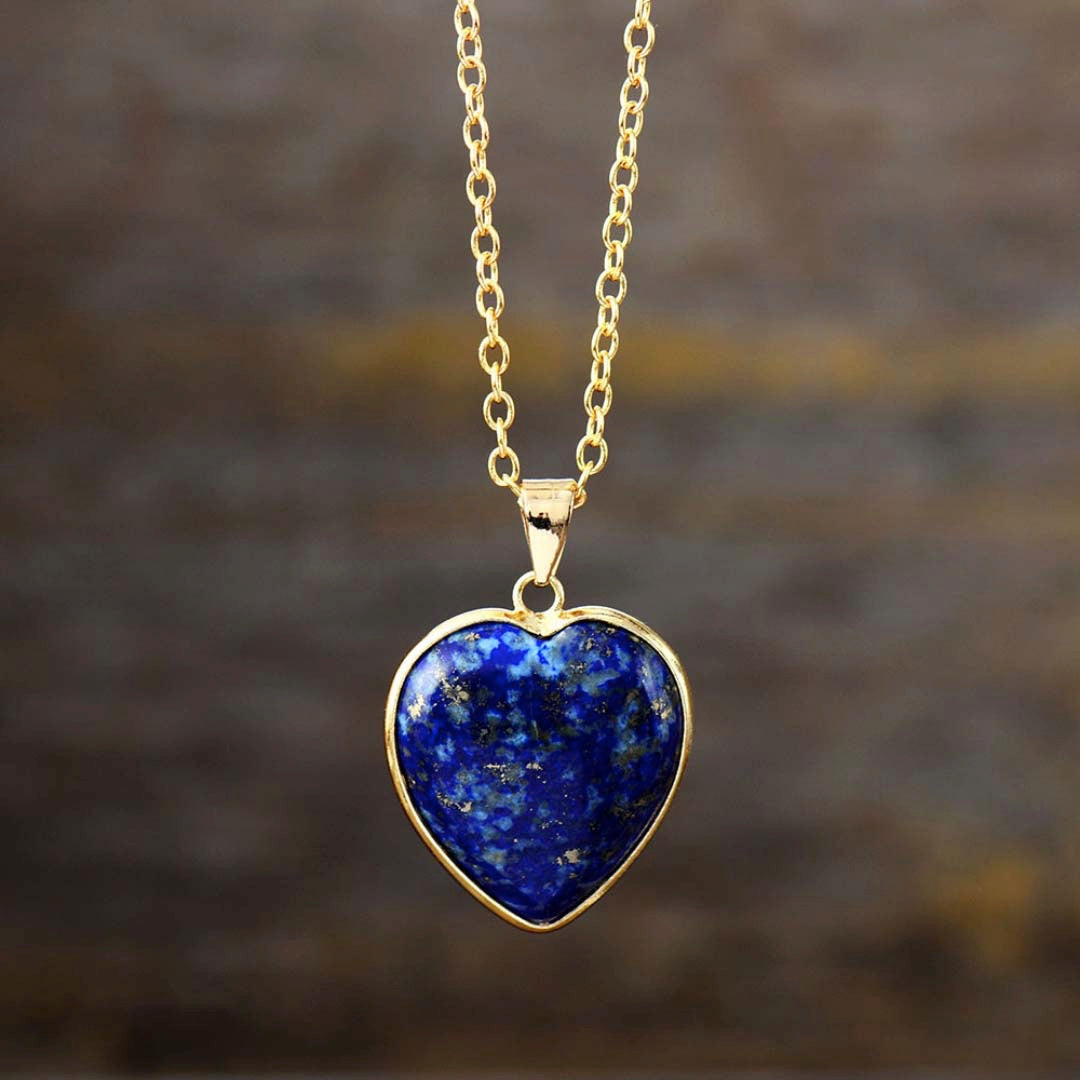 Lapis Lazuli Love Necklace | Stainless Steel 0