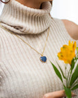 Lapis Lazuli Love Necklace | Stainless Steel 1