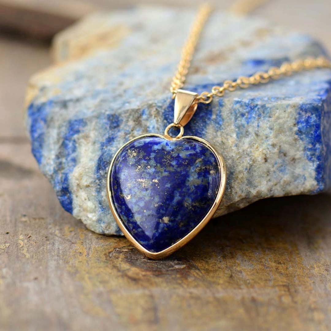 Lapis Lazuli Love Necklace | Stainless Steel 2