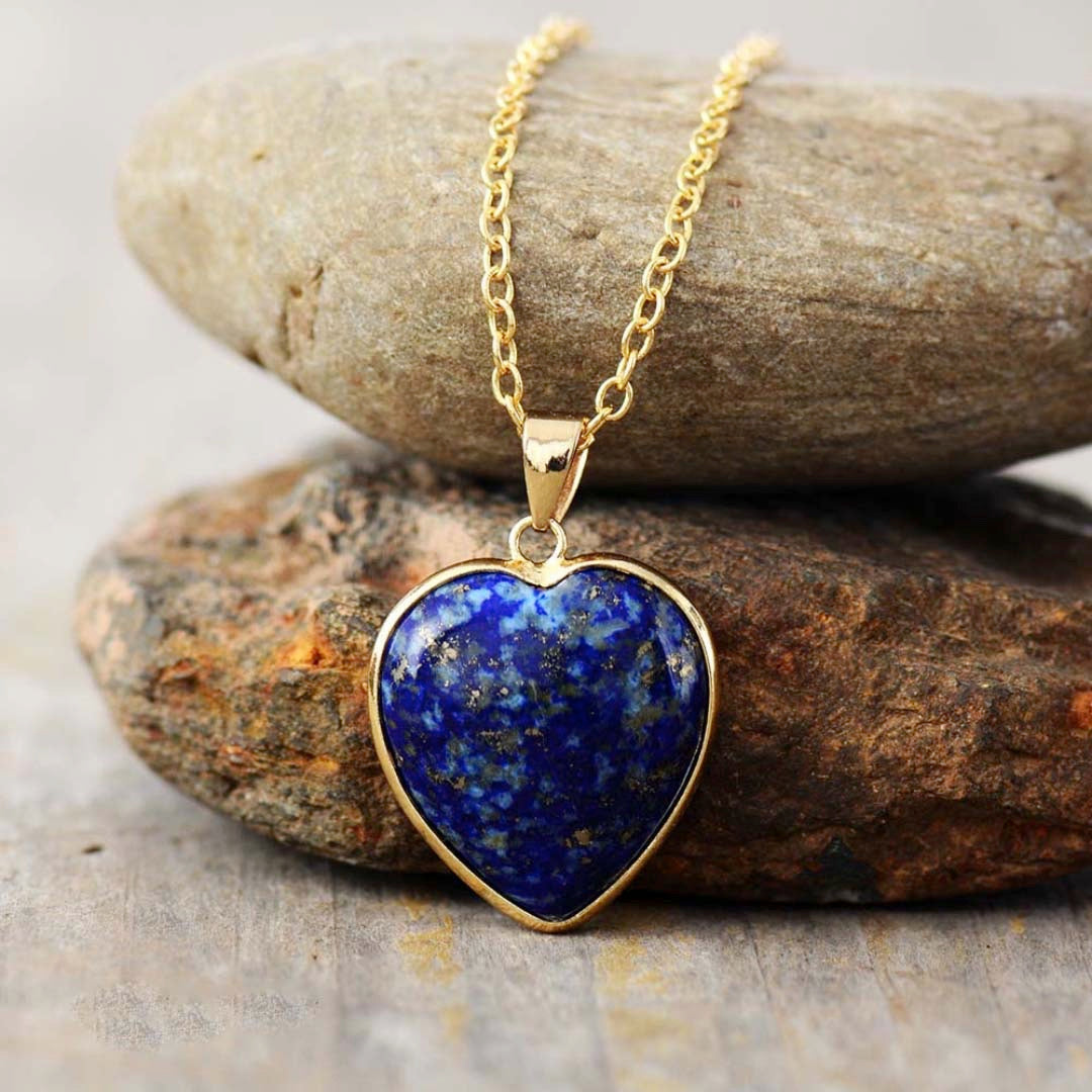 Lapis Lazuli Love Necklace | Stainless Steel 3