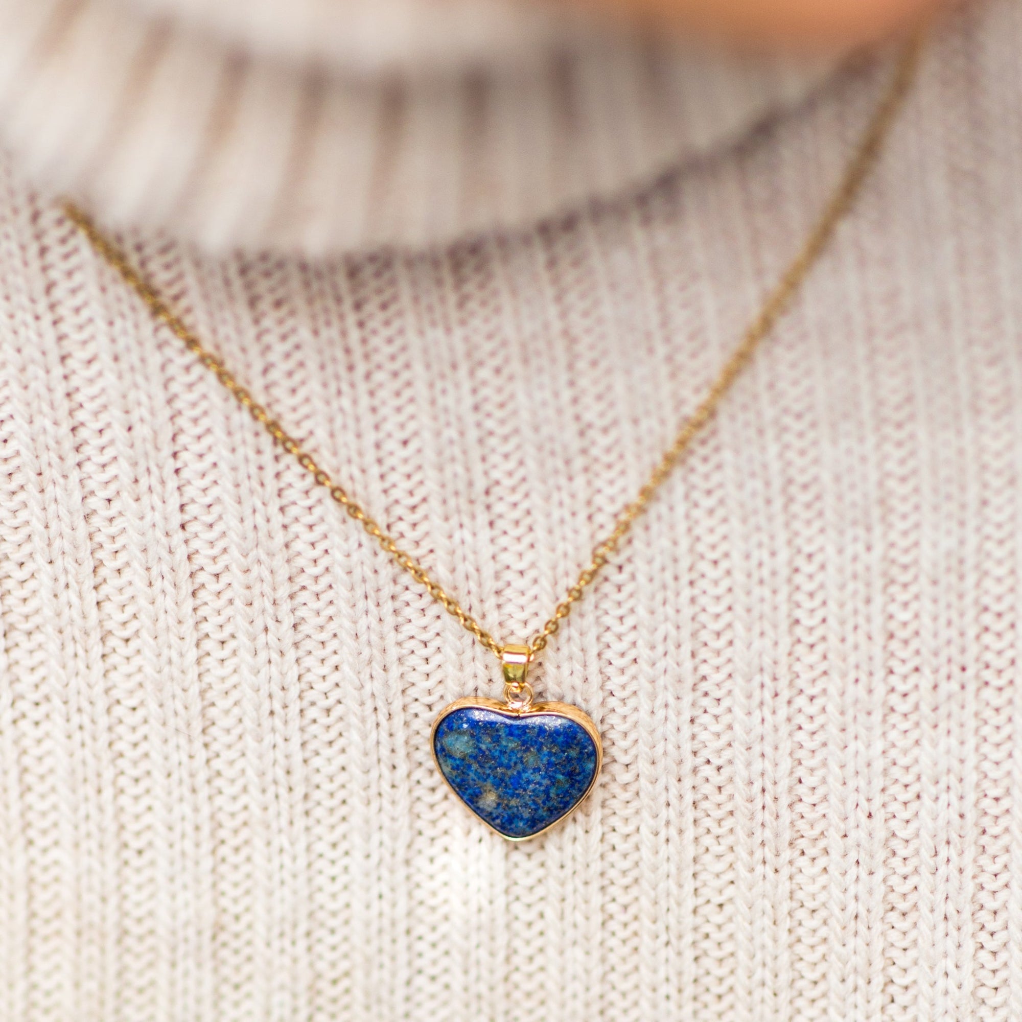 Lapis Lazuli Love Necklace | Stainless Steel 4