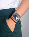 Lapis Lazuli Protection Wrap Bracelet | Genuine Leather 2