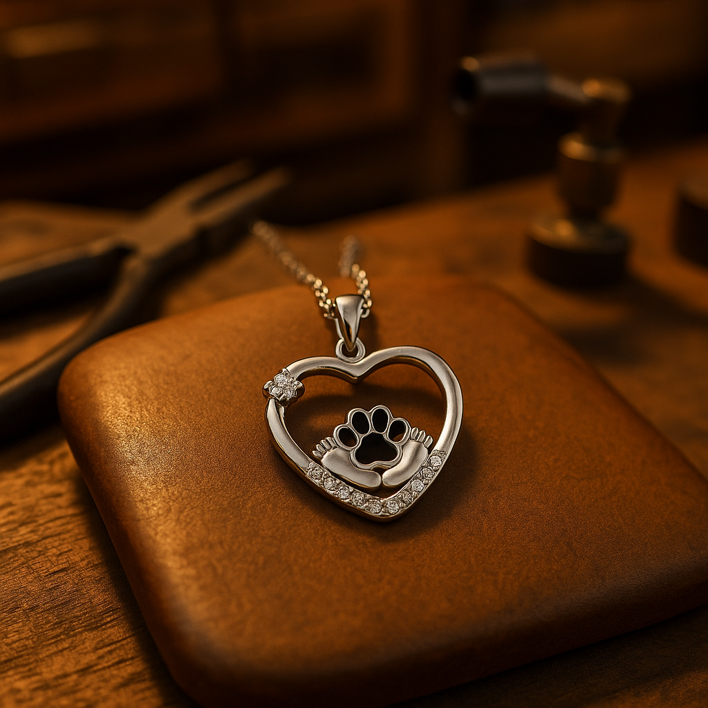 Little Feet Dog Paw Print Necklace | Silver-plated Alloy 0