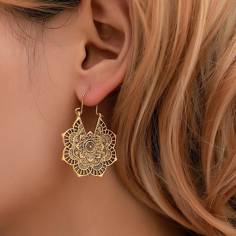 Lotus Mandala Earrings | Silver 0