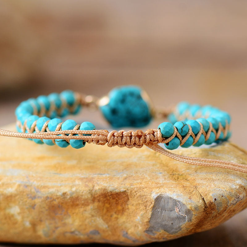 Lotus Turquoise Bracelet | Zinc Alloy 1