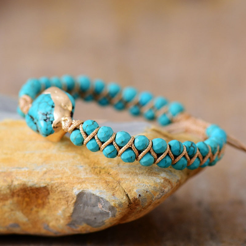 Lotus Turquoise Bracelet | Zinc Alloy 2