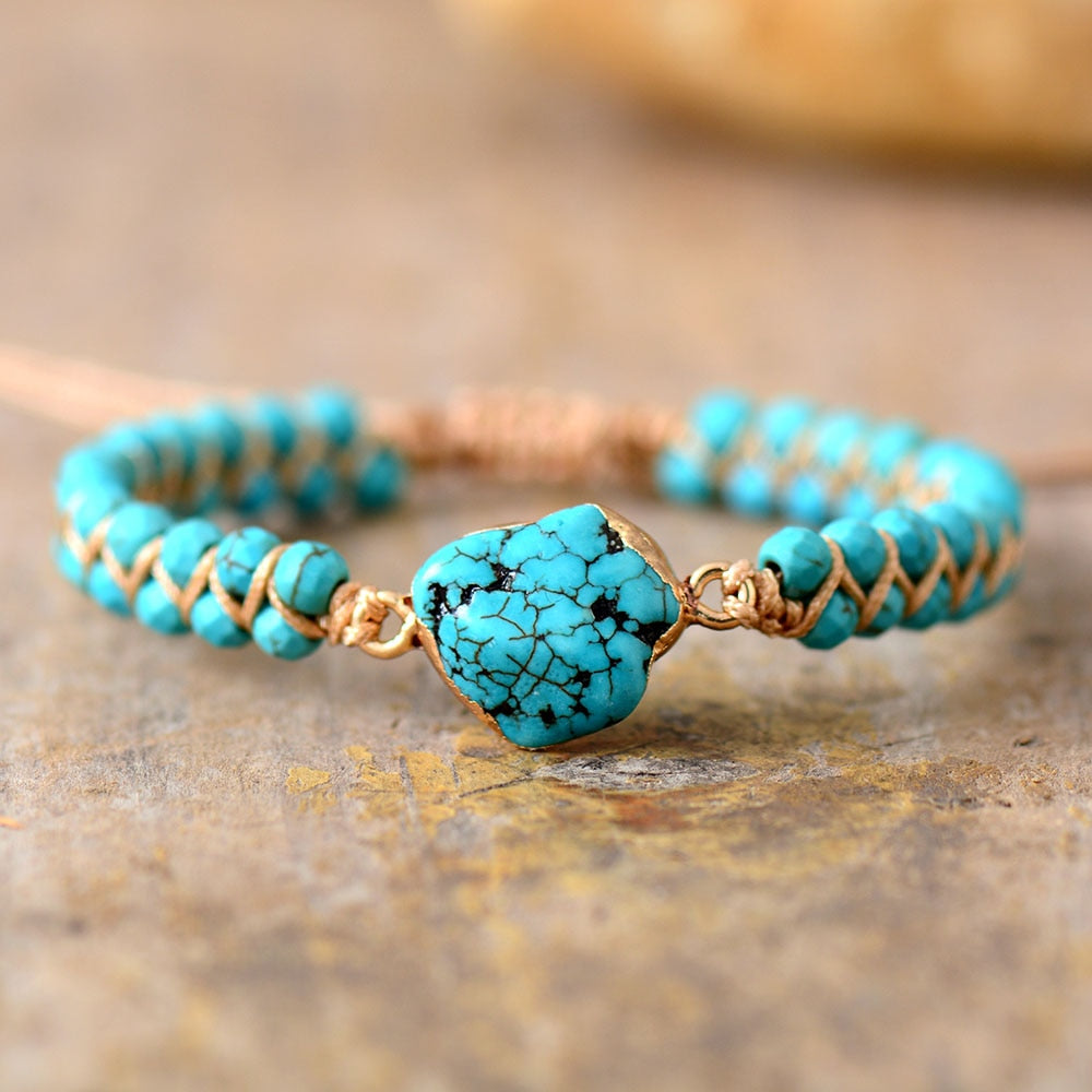 Lotus Turquoise Bracelet | Zinc Alloy 3