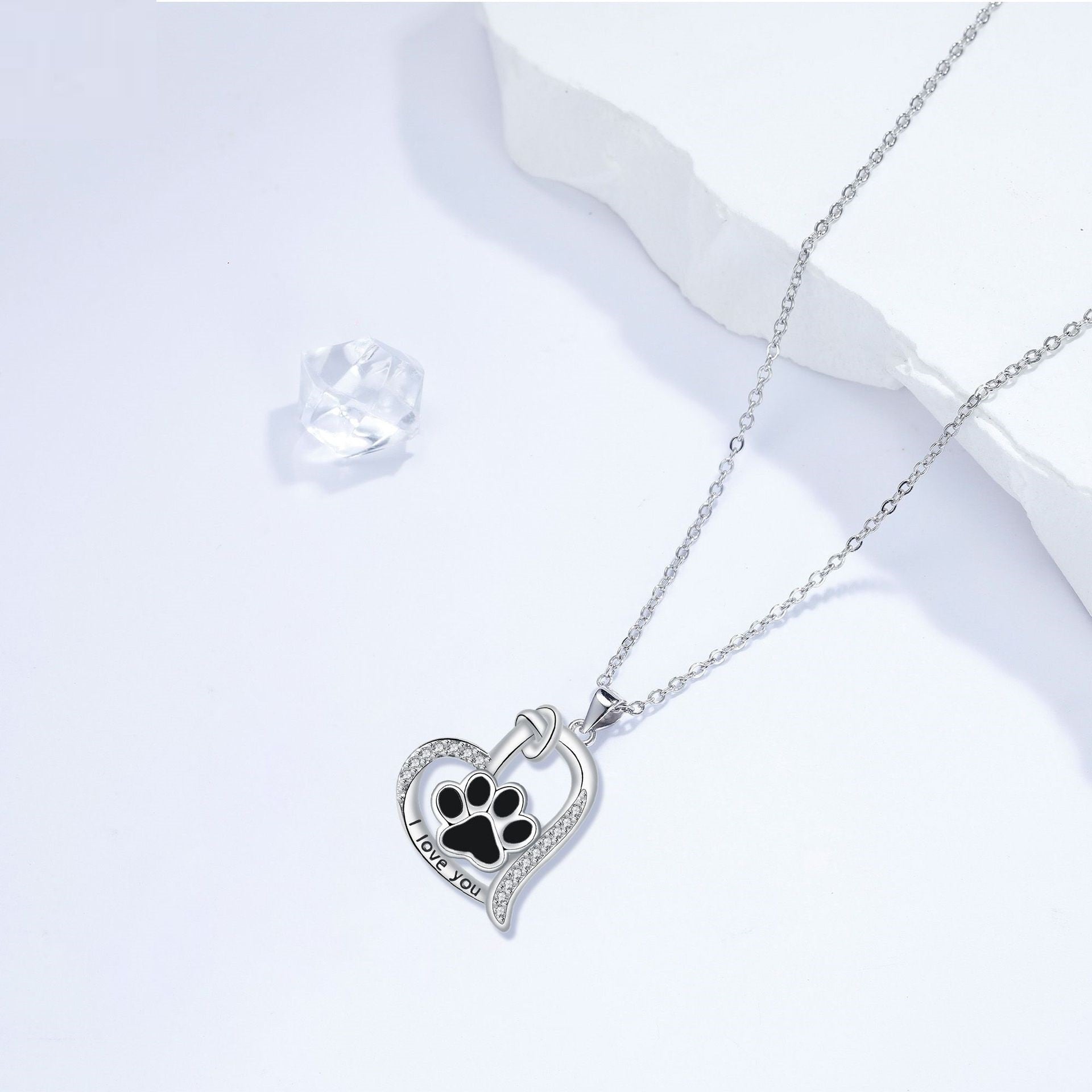 Loving Companion | Dog Necklace | Dog Paw Necklace | Heart-Shaped Pendant 1