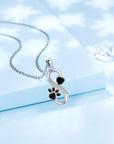 Loyalty Link Necklace | Infinite Symbol Jewelry | Heart Design | Paw Print Pendant 1