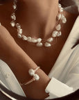 Luminous Pearl Necklace and Bracelet Set | Imitation Pearl 1