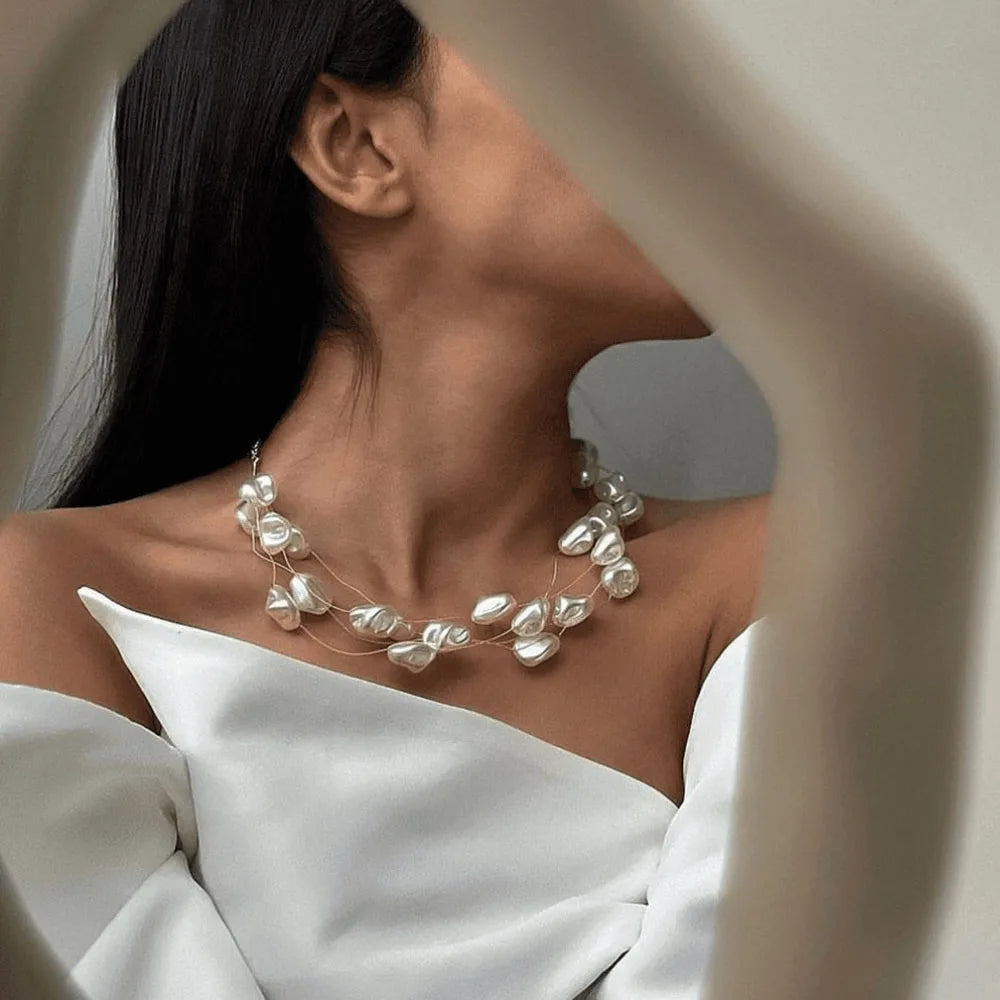 Luminous Pearl Necklace and Bracelet Set | Imitation Pearl 2