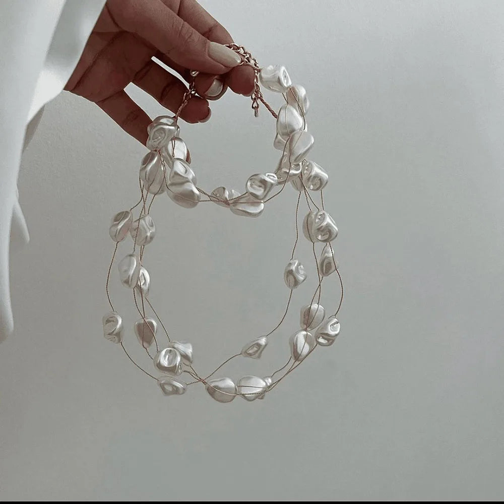 Luminous Pearl Necklace and Bracelet Set | Imitation Pearl 3