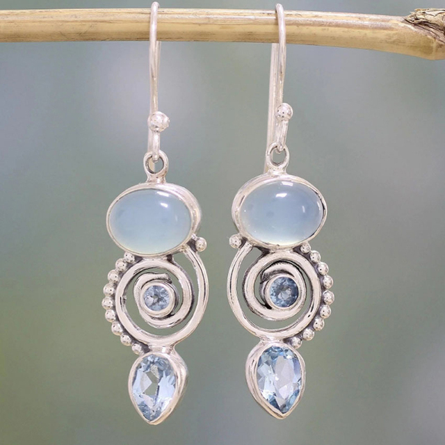 Lunar Elegance | Vintage Moonstone Earrings | Handcrafted Jewelry | Unique Accessories 0