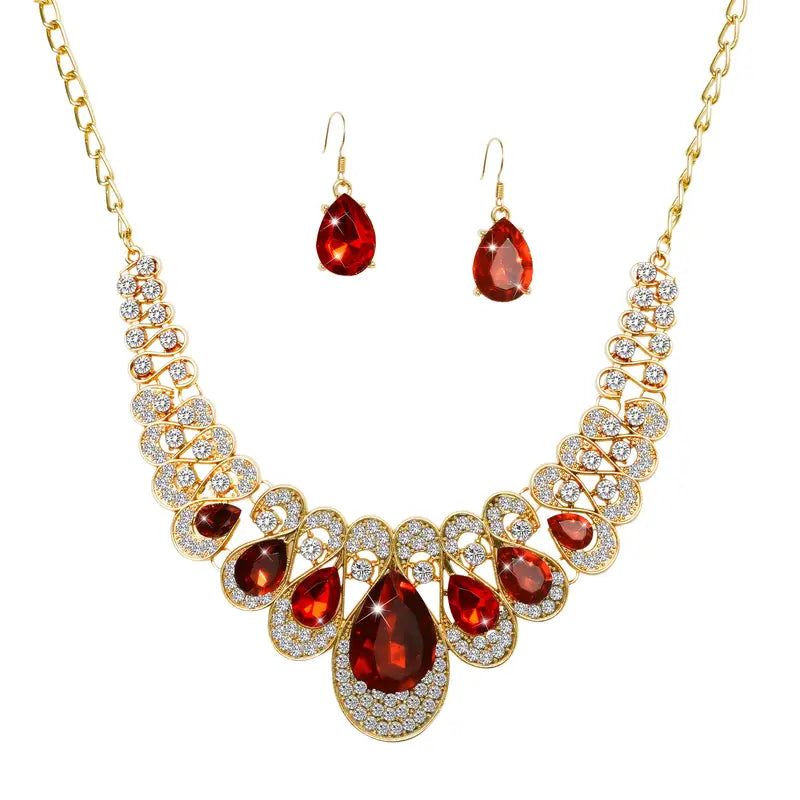 Maevina Crimselle Necklace and Earring Set | Gold 2
