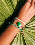 Malachite & Pearl Bracelet | Genuine Leather 5