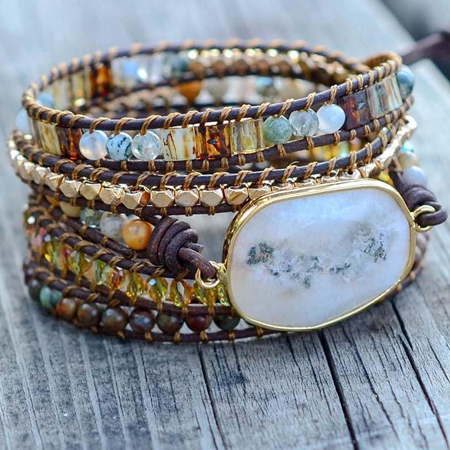Moonlight Goddess Agate Bracelet | Natural Stone 2