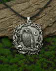 Mystical Owl Moon Mushroom Pendant Necklace | Premium Alloy 4