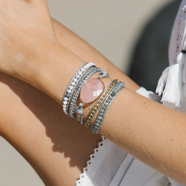 Natural Rose Quartz Wrap Bracelet | Natural Stone 1