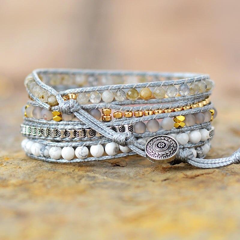 Natural Rose Quartz Wrap Bracelet | Natural Stone 2