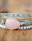 Natural Rose Quartz Wrap Bracelet | Natural Stone 5