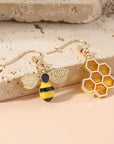 Nature's Charm | Honeycomb Earrings | Bee Drop Earrings | Unique Jewelry 1