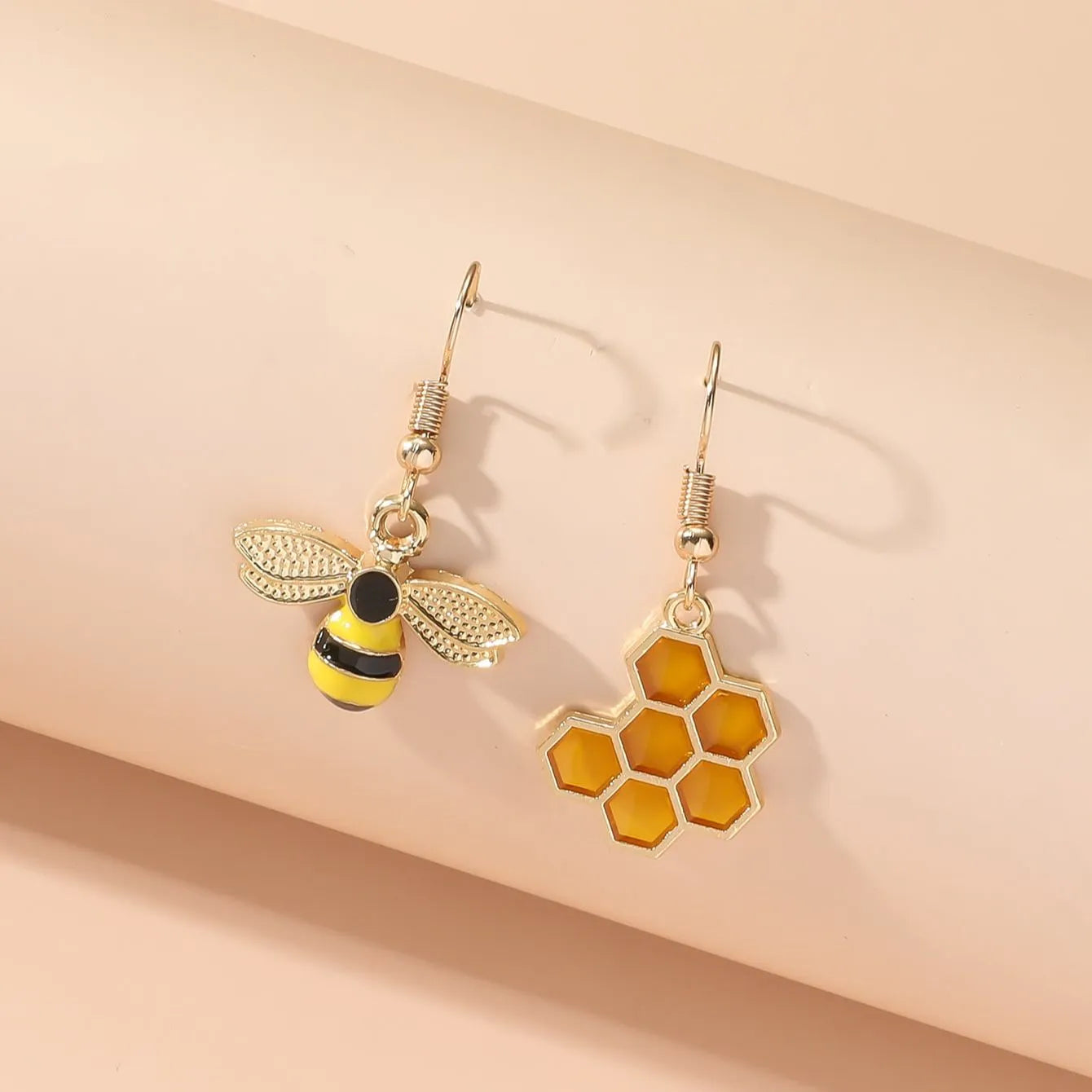 Nature's Charm | Honeycomb Earrings | Bee Drop Earrings | Unique Jewelry 2