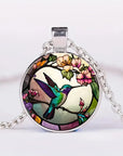 Nature's Charm | Hummingbird Pendant Necklace | Vintage Glass Dome Jewelry | Everyday Wear 0
