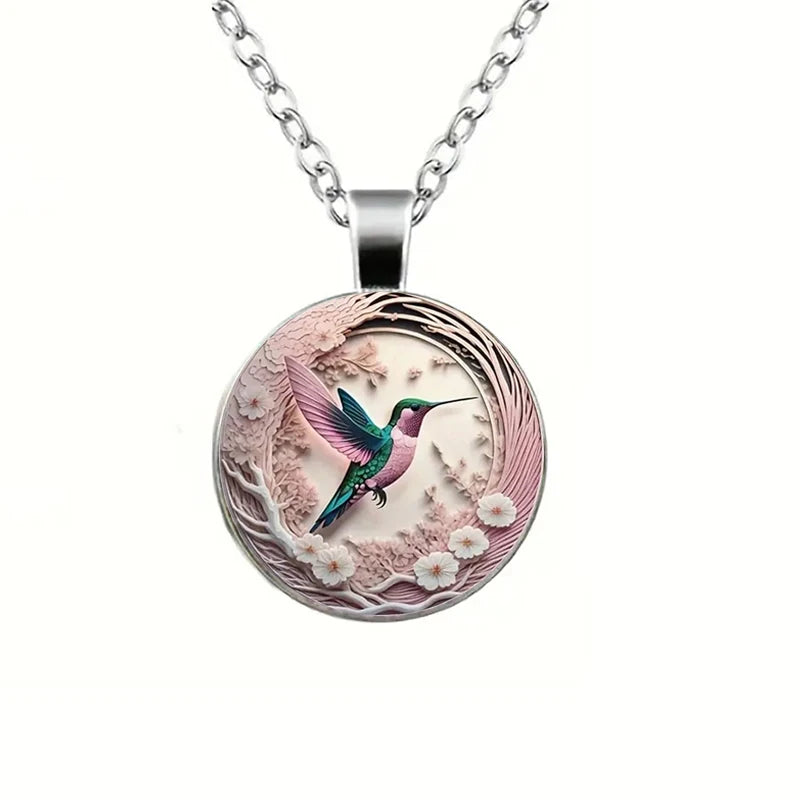 Nature's Charm | Hummingbird Pendant Necklace | Vintage Glass Dome Jewelry | Everyday Wear 2