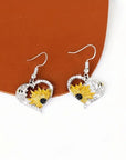 Nature's Charm | Vintage Heart Dangle Earrings | Sunflower Jewelry | Boho Style Accessories 2