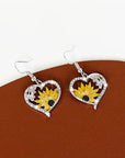 Nature's Charm | Vintage Heart Dangle Earrings | Sunflower Jewelry | Boho Style Accessories 3