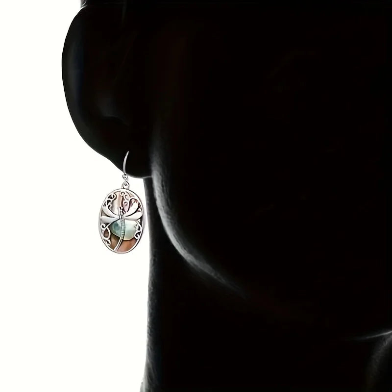 Nature's Elegance | Abalone Shell Earrings | Dragonfly Symbol | Timeless Accessory 2