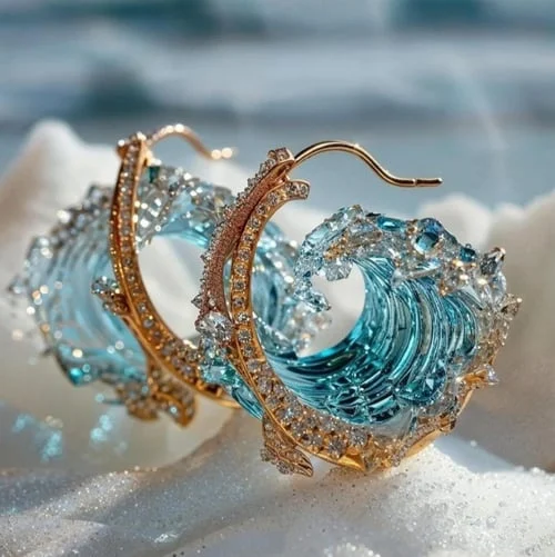 Ocean Bliss | Earrings | Gold Earrings | Handcrafted Jewelry 0