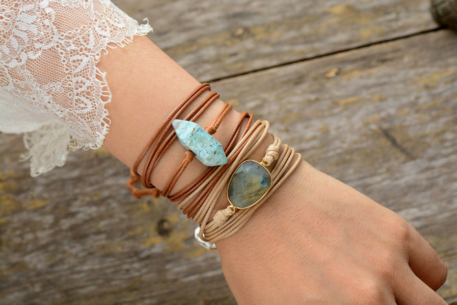 Ocean Breeze Bracelet | Labradorite and Green Opal 4