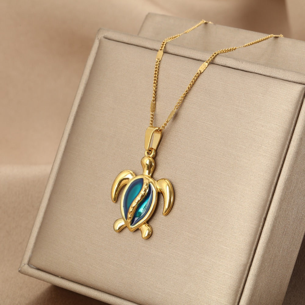 Ocean Dreams Turtle Necklace | Gold-tone Metal 0