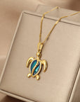 Ocean Dreams Turtle Necklace | Gold-tone Metal 0