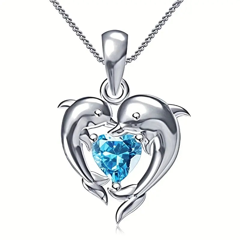 Oceanheart Twins Necklace | White Gold 1