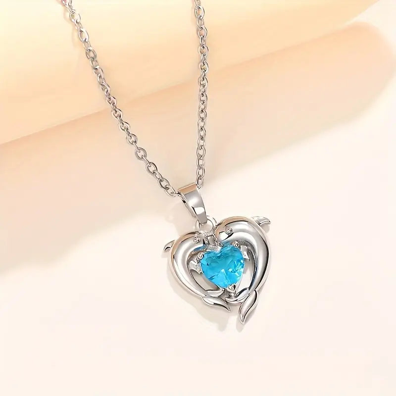 Oceanheart Twins Necklace | White Gold 2