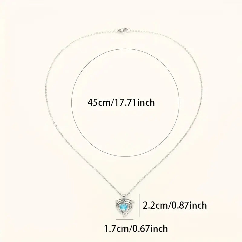 Oceanheart Twins Necklace | White Gold 4