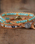 Opal Protection Wrap Bracelet | Genuine Leather 2