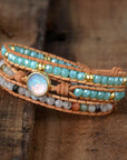 Opal Protection Wrap Bracelet | Genuine Leather 3