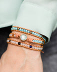 Opal Protection Wrap Bracelet | Genuine Leather 4