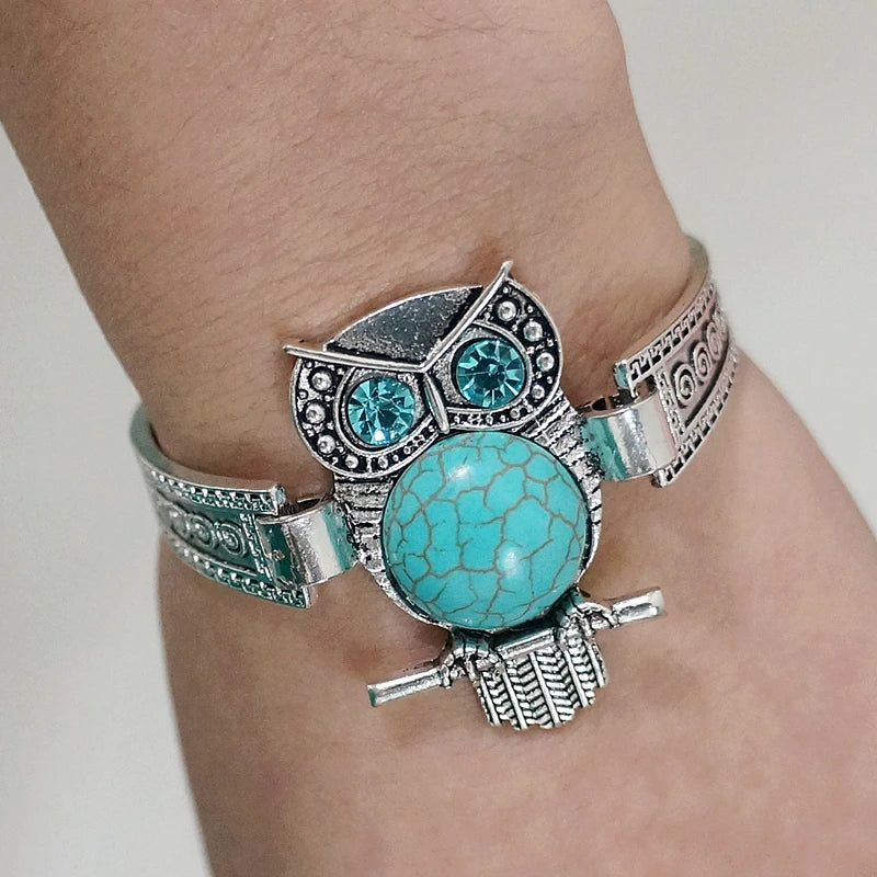 Owl Charm Bracelet | Turquoise and Silver 0