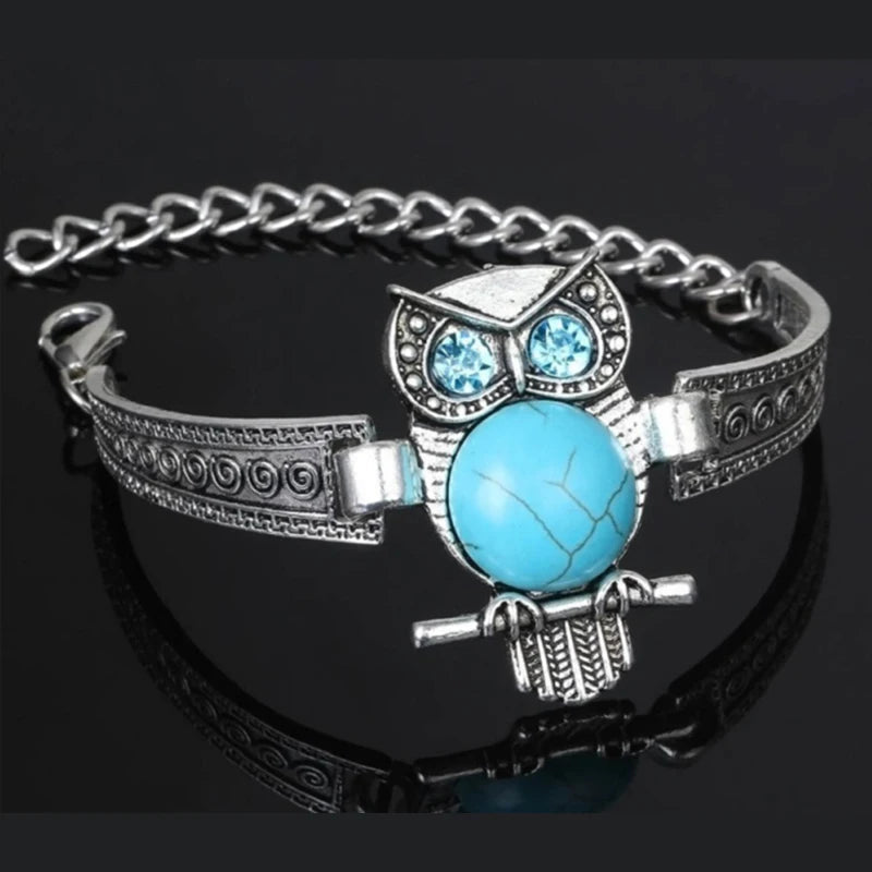 Owl Charm Bracelet | Turquoise and Silver 3