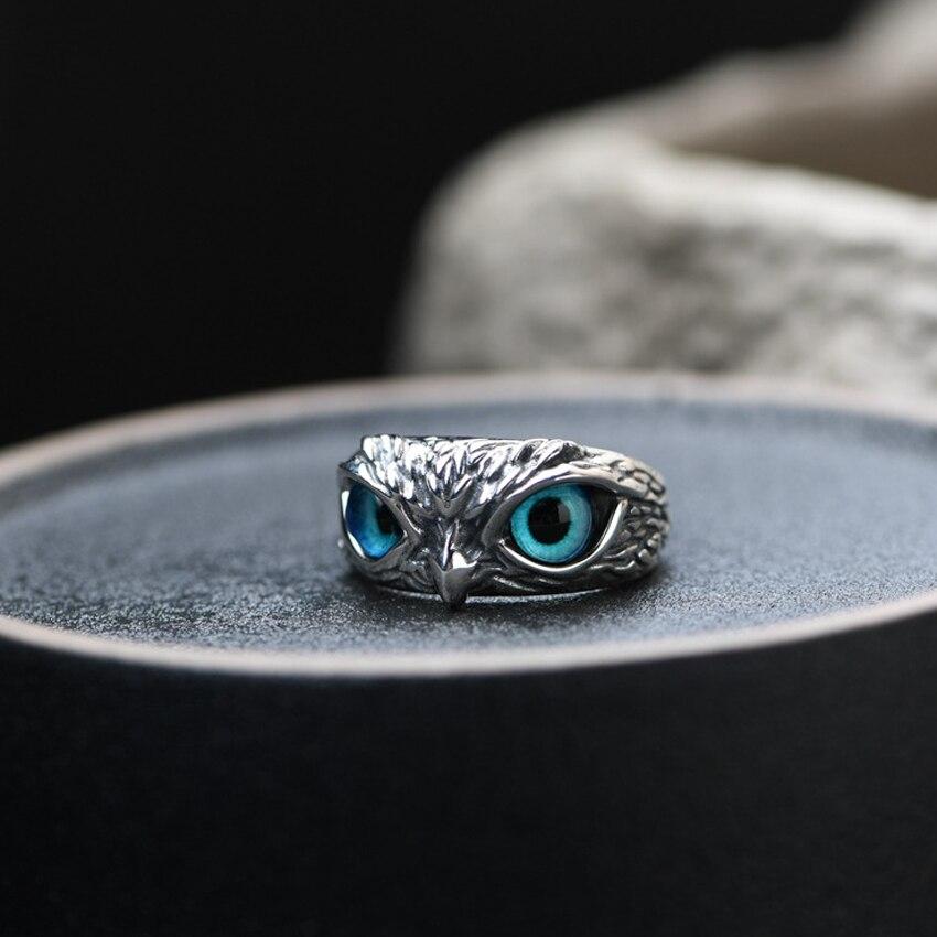 Owl Charm | Adjustable Ring | Silver Jewelry | Opal Accent 3