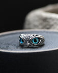 Owl Charm | Adjustable Ring | Silver Jewelry | Opal Accent 3